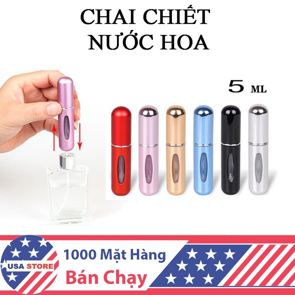 Chai Lọ Sang Chiết Nước Hoa Tự Động 5Ml Bỏ Túi Bạn Gái, Du Lịch, Công Sở