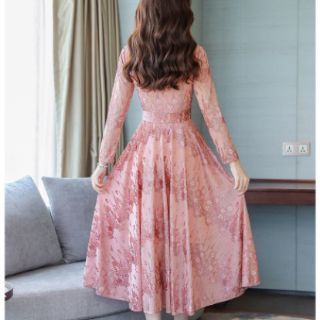 ĐẦM NHUNG HOA PHỐI REN