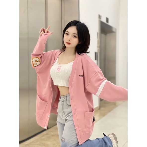 Áo Khoac Cardigan CHILICLUB Hồng-Tím