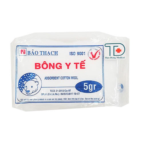 Bông Y Tế (5g) - Dùng để sát trùng khi tiềm, lau rửa vết thương và thấm máu, vệ sinh cho em bé