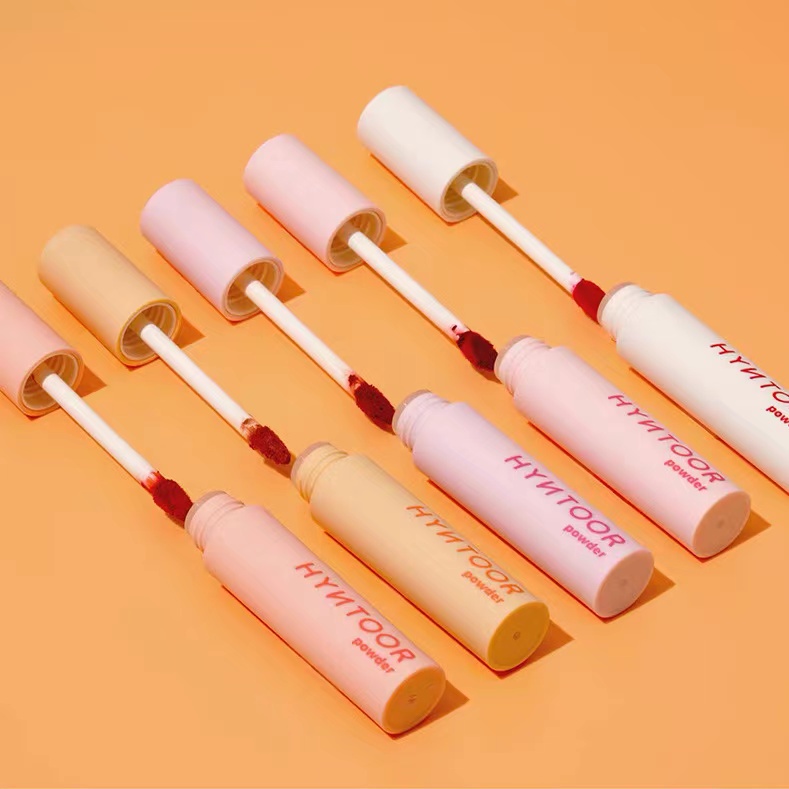 HYNTOOR Son Môi Nhung Lì Màu Đen Thiết Kế Vỏ Hình Thỏ Xinh Xắn