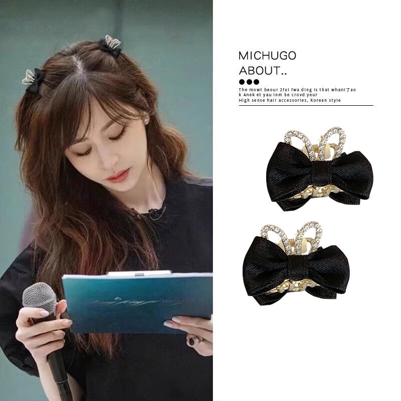 Kẹp Tóc Nơ Đính Đá Dễ Thương Cho Bé Gái