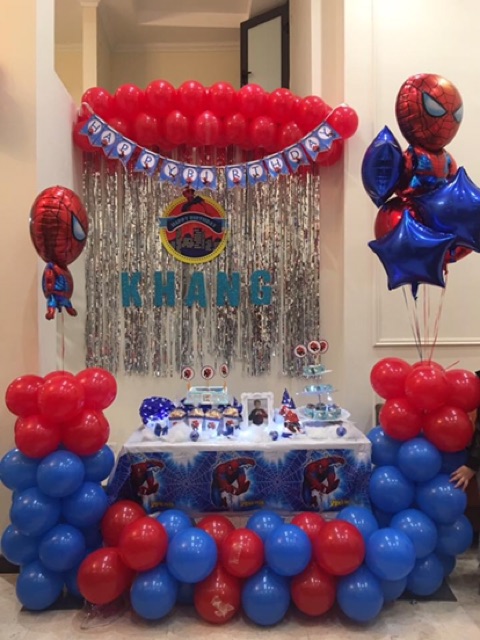 SET BÓNG SINH NHẬT SIÊU NHÂN NGƯỜI NHỆN ( hàng chuẩn hãng dày loại 1)