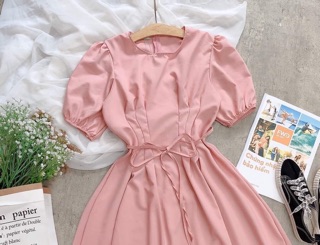 Đầm voan lụa mãi chít eo mềm mịn