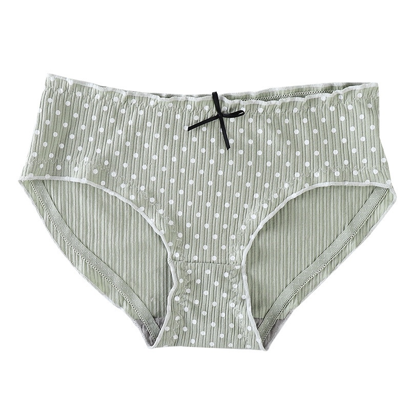 Quần Lót cotton Lưng Vừa Họa Tiết Chấm Bi Dễ Thương Cho Nữ Sinh