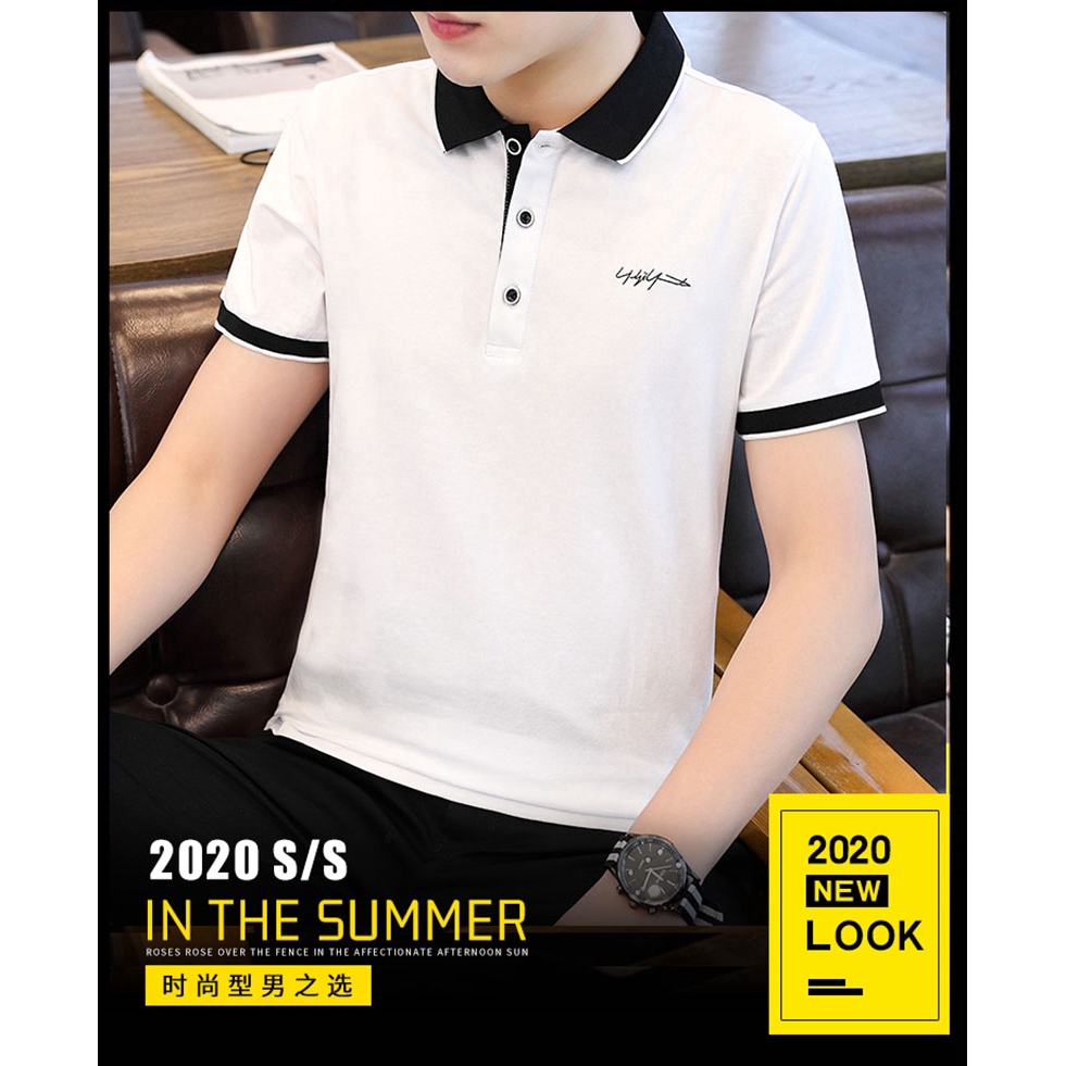 Áo Thun Polo Tay Ngắn Màu Trơn Cho Nam