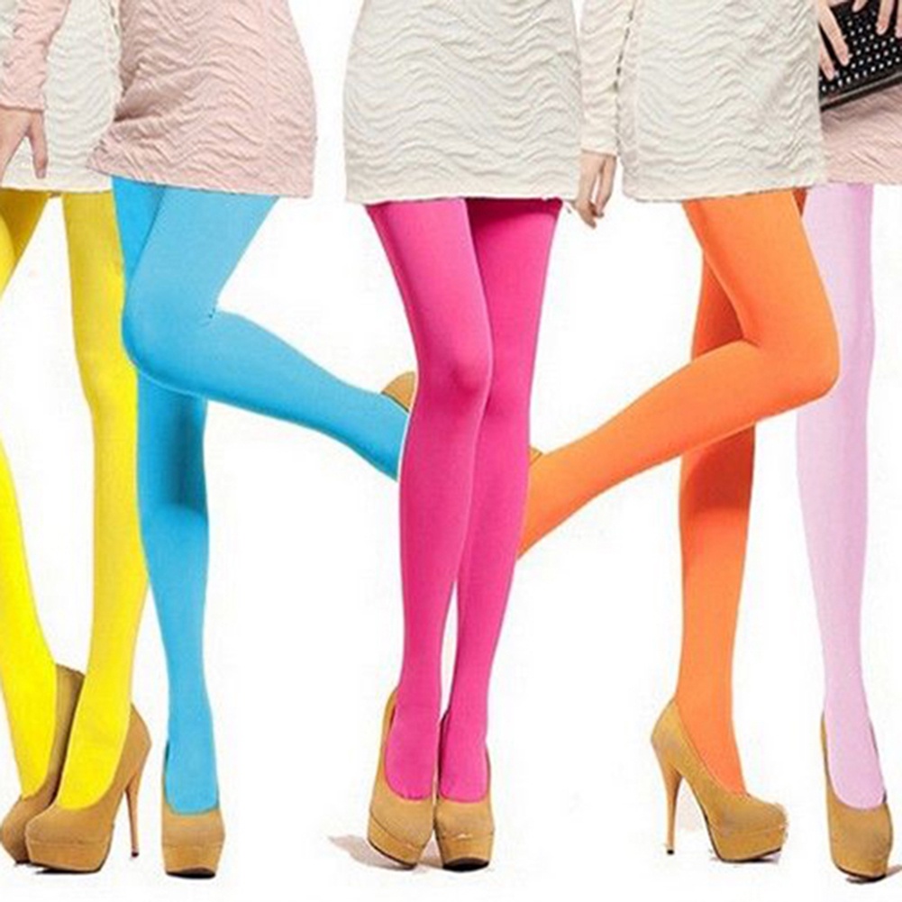 Quần tất vải mỏng màu kẹo trơn phong cách thời trang