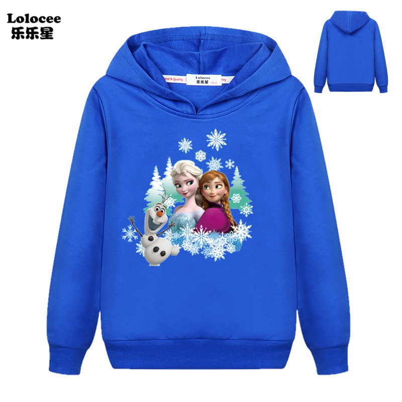 Áo Hoodie In Hình Công Chúa Anna Và Elsa Dễ Thương Cho Bé Gái