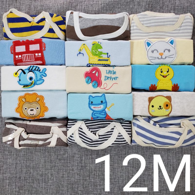 Bộ cotton liền quần bé 3m-24m