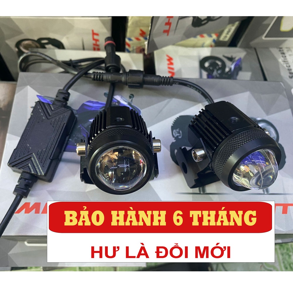 Đèn Trợ Sáng Bi Cầu Mini Xe Máy Chính Hãng 2 chế độ cost Vàng - Pha Trắng