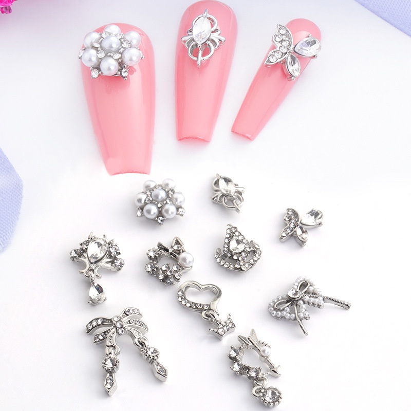 Miếng Dán Trang Trí Móng Tay Bằng Hợp Kim Phong Cách Nhật Bản Cổ Điển Diy