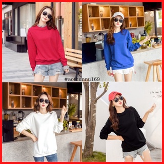 Áo thun sweater nữ kiểu tay dài bo trơn - market king