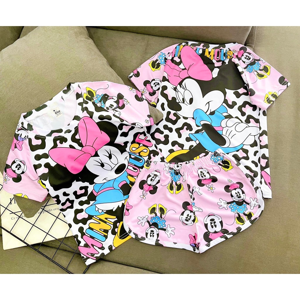 [8-40Kg] Bộ đồ bé gái quần đùi in hình 3D HOT TREND chất vải mềm mịn thoáng mát được các bé yêu thích BGS11