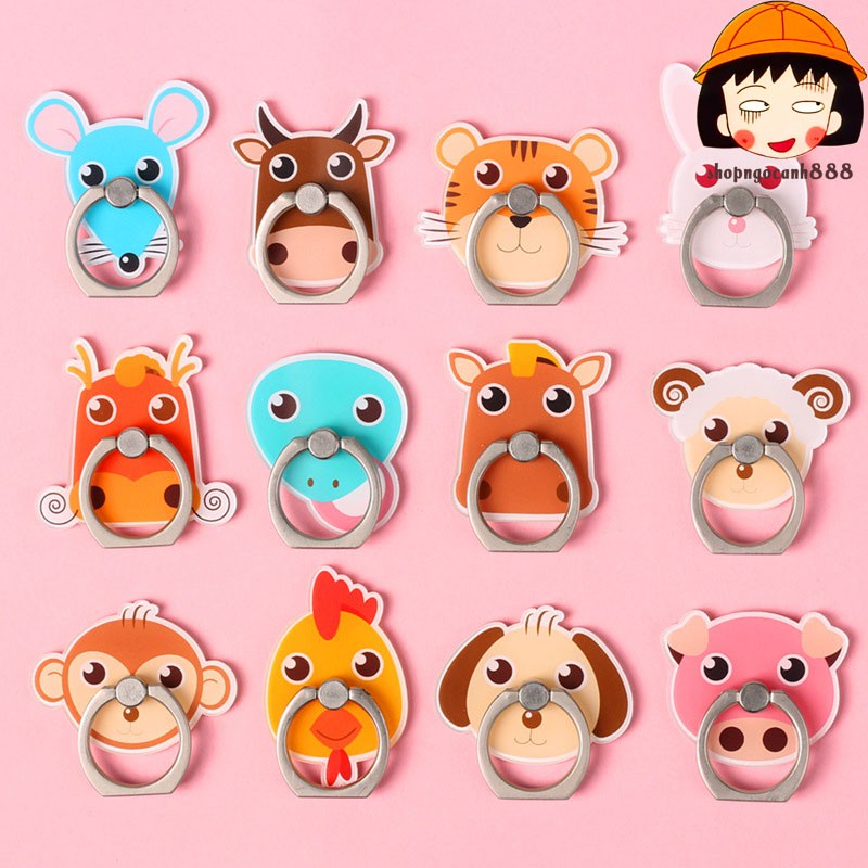 [KÈM HỘP ĐỰNG] Iring Giá Đỡ Điện Thoại Chiếc Nhẫn Icon Động Vật Xinh Xắn Bám Dính Siêu Chắc ! | BigBuy360 - bigbuy360.vn