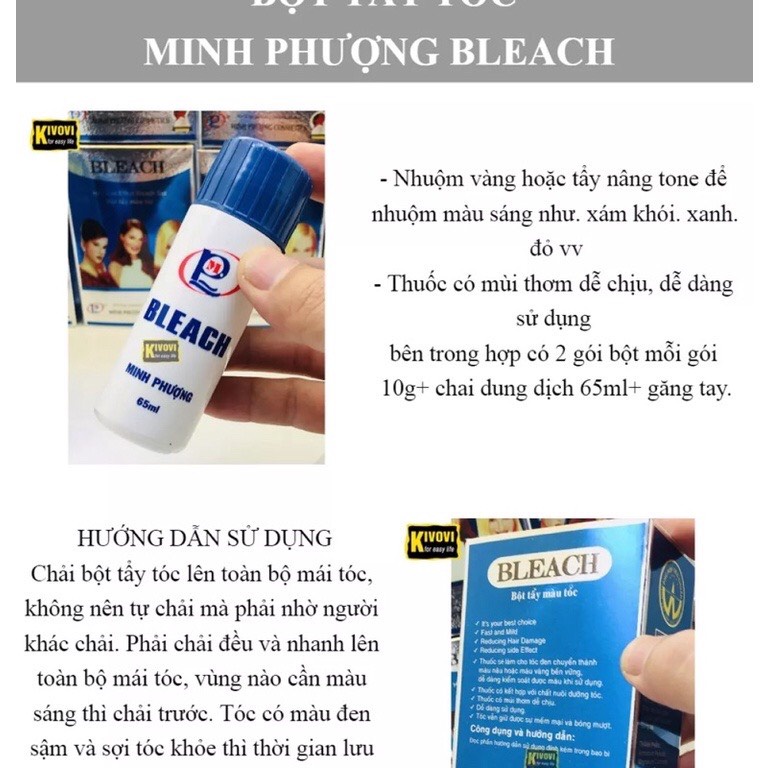 Bột tẩy 3 cô gái Minh Phượng Bleach powder nâng tông sáng đều màu tóc cao cấp chính hãng giá gốc