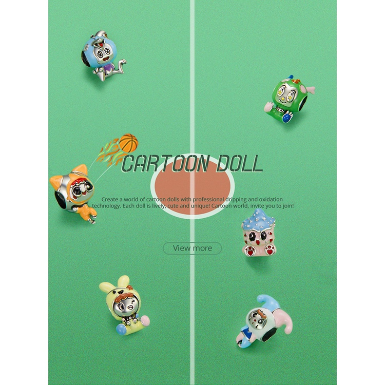 Hạt xỏ BAMOER Sc1939 bằng bạc 925 6 kiểu họa tiết hoạt hình dễ thương