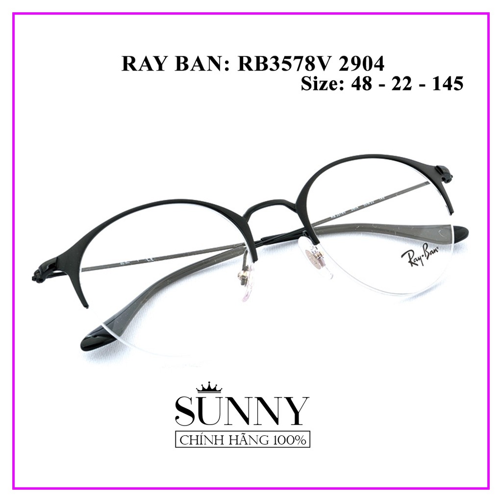 Gọng kính Rayban RB3578V 2904 - sp chính hãng kèm tem chống hàng giả của bộ công an, thiết kế dễ đeo bảo vệ mắt