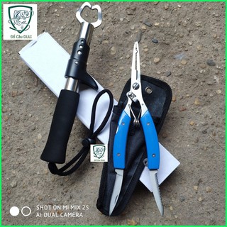 Combo kìm gỡ lưỡi cá đa năng và kìm kẹp cá thép không rỉ