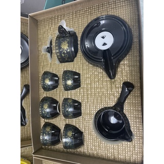 Bộ Ấm Chén Pha Trà Đạo Gốm Sứ Cao Cấp(men hỏa biến túi hộp)