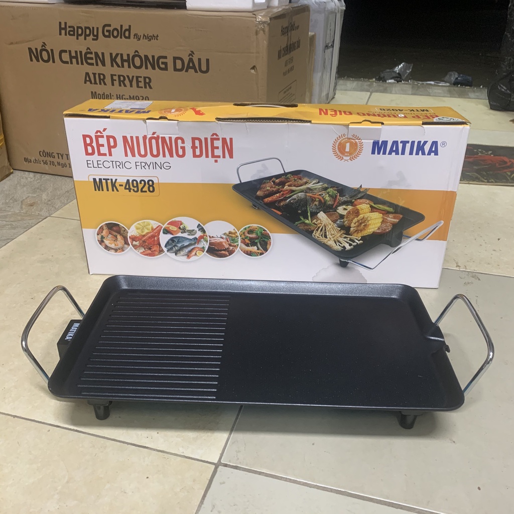 Bếp nướng điện MATIKA  vỉ nướng điện công suất 1500W gọn nhẹ đa chức năng nướng MTK-4928