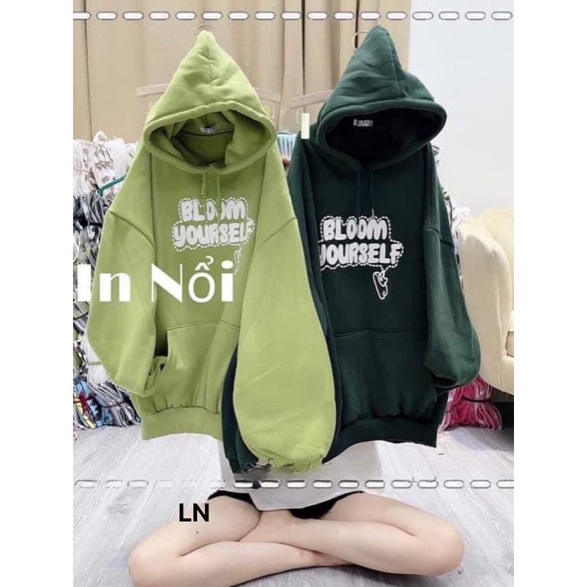 Áo hodie bloom mũ 2 lớp tay bồng-6L0N