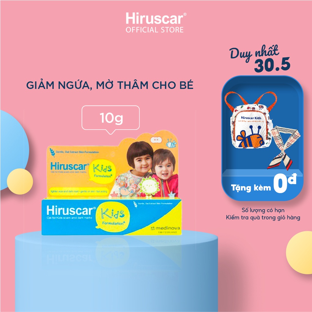 [Mã COSHIRU305 - 8% đơn 150K] Gel cải thiện sẹo và vết thâm ngứa trẻ em Hiruscar Kids 10g