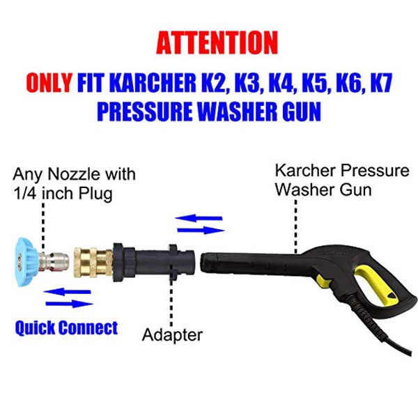 Đầu Nối Dài 1/4 Inch Cho Máy Rửa Xe Karcher K Upjah