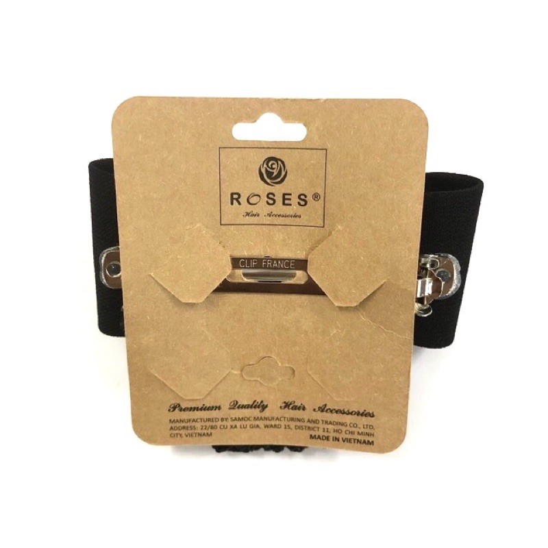 Kẹp nơ đen ROSES Hair Accessories