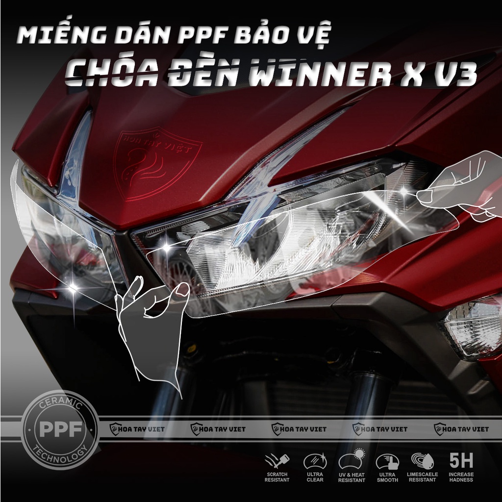 CHÓA ĐÈN Winner X V3 | Miếng dán PPF bảo vệ CHÓA ĐÈN honda Winner X V3 cao cấp chống trầy xước