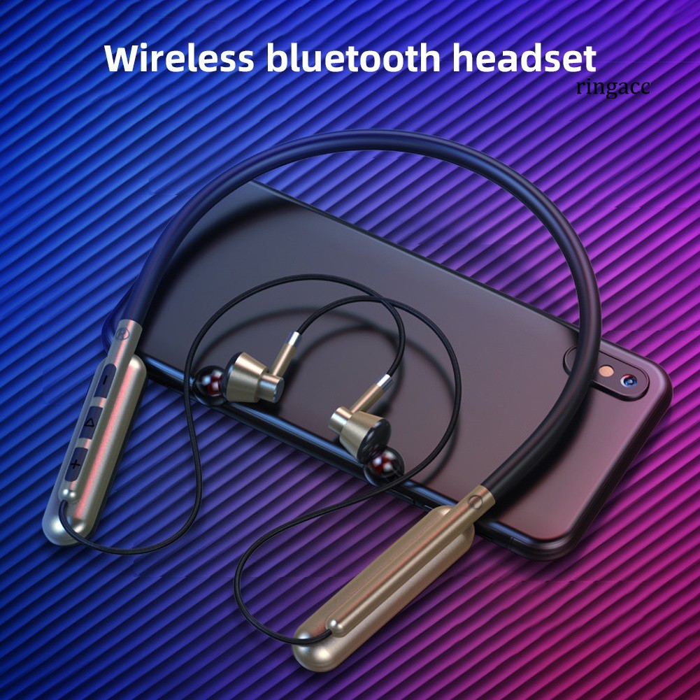 Bộ Tai Nghe Bluetooth 5.0 Hỗ Trợ Thẻ Nhớ Tf Có Dây Đeo Cổ Tiện Dụng