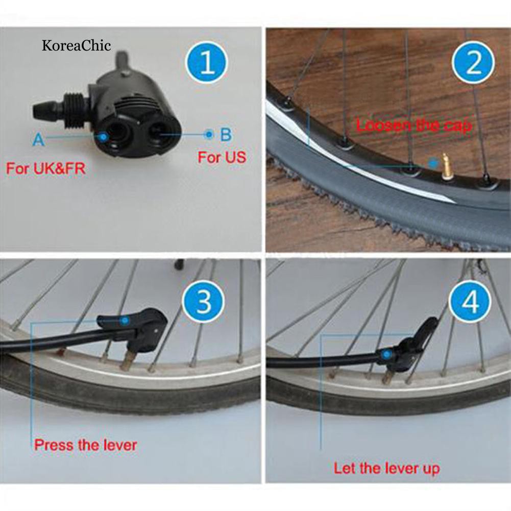 Đầu van ống bơm hơi xe đạp có lỗ cắm dây điện 3 trong 1