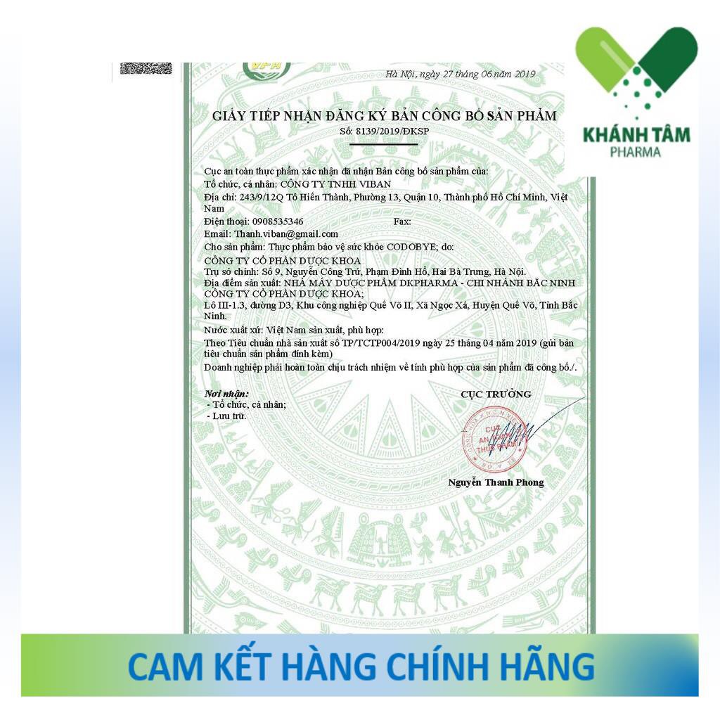 [COMBO] 3 hộp Viên uống CODOBYE - Ngừa mụn, kiềm dầu, kiểm soát nhờn _Khánh Tâm