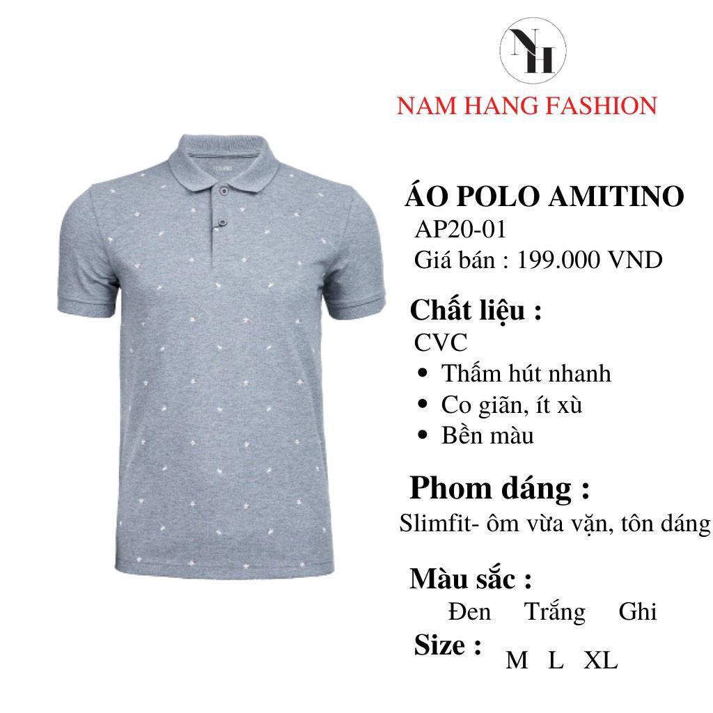 Áo Polo Nam Họa Tiết Chất Cotton Mềm Mát