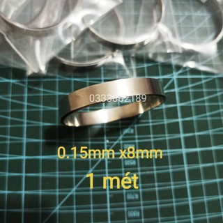 Kẽm 0.15x 8mm. 1 mét kẽm hàn cell pin.