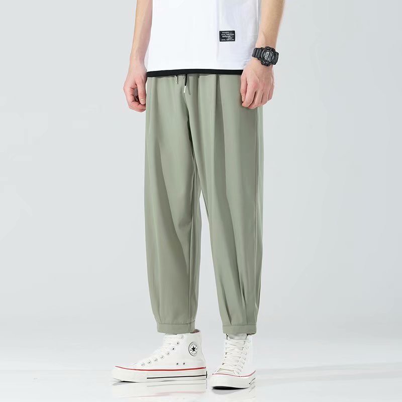 Quần Dài Vải Lụa Lạnh Mỏng Co Giãn Tốt Thời Trang Nhật Hàn Cho Nam Size M-5Xl | BigBuy360 - bigbuy360.vn