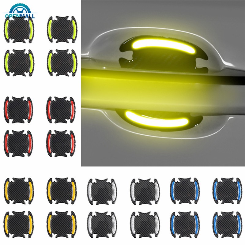 Bộ 4 hình dán phản quang gắn tay mở cửa xe hơi