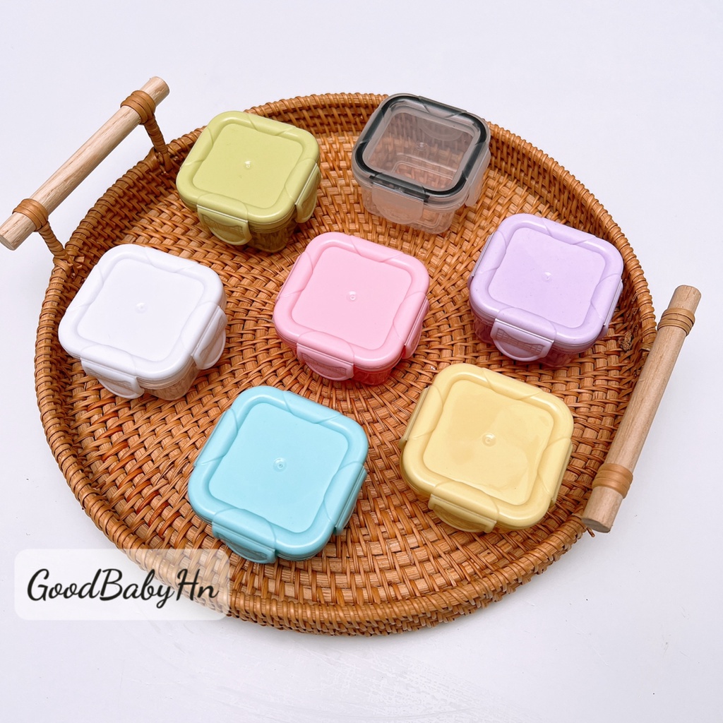 Hộp Trữ Đông,Bảo Quản Đồ Ăn Dặm Cho Bé Chống Rò Rỉ Set 4 Hộp Babibu - HTD4