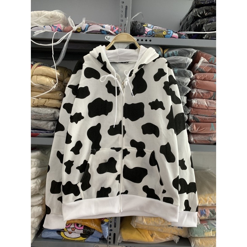 [Ảnh Thật] Áo Khoác Nỉ Bò sữa dễ thương Chất nỉ bông dày mịn đẹp - Form rộng Unisex Nam Nữ Couple | BigBuy360 - bigbuy360.vn