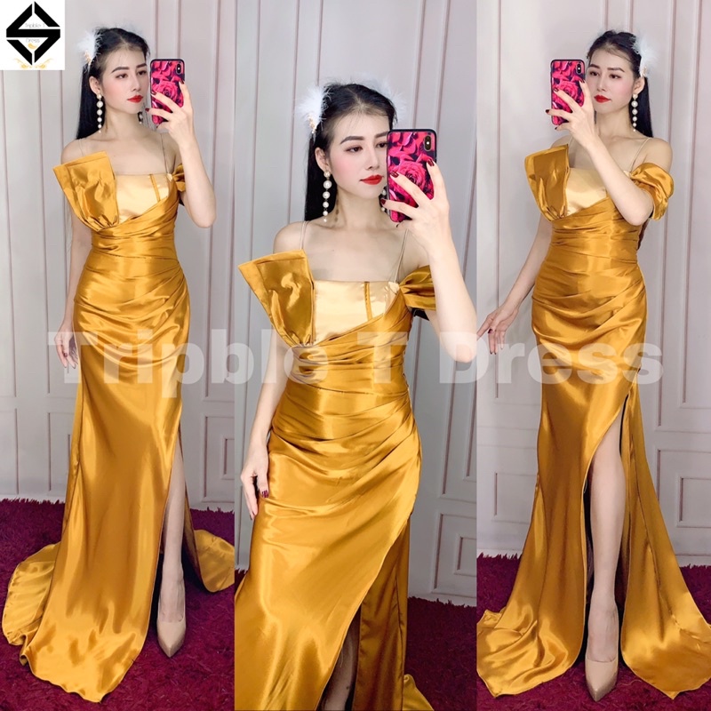 Đầm maxi body dự tiệc cách điệu TRIPBLE T DRESS - size S/M/L -MS390V