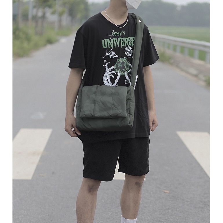 Túi đeo chéo localbrand unisex nam nữ,túi local brand chính hãng BONE Square Bag