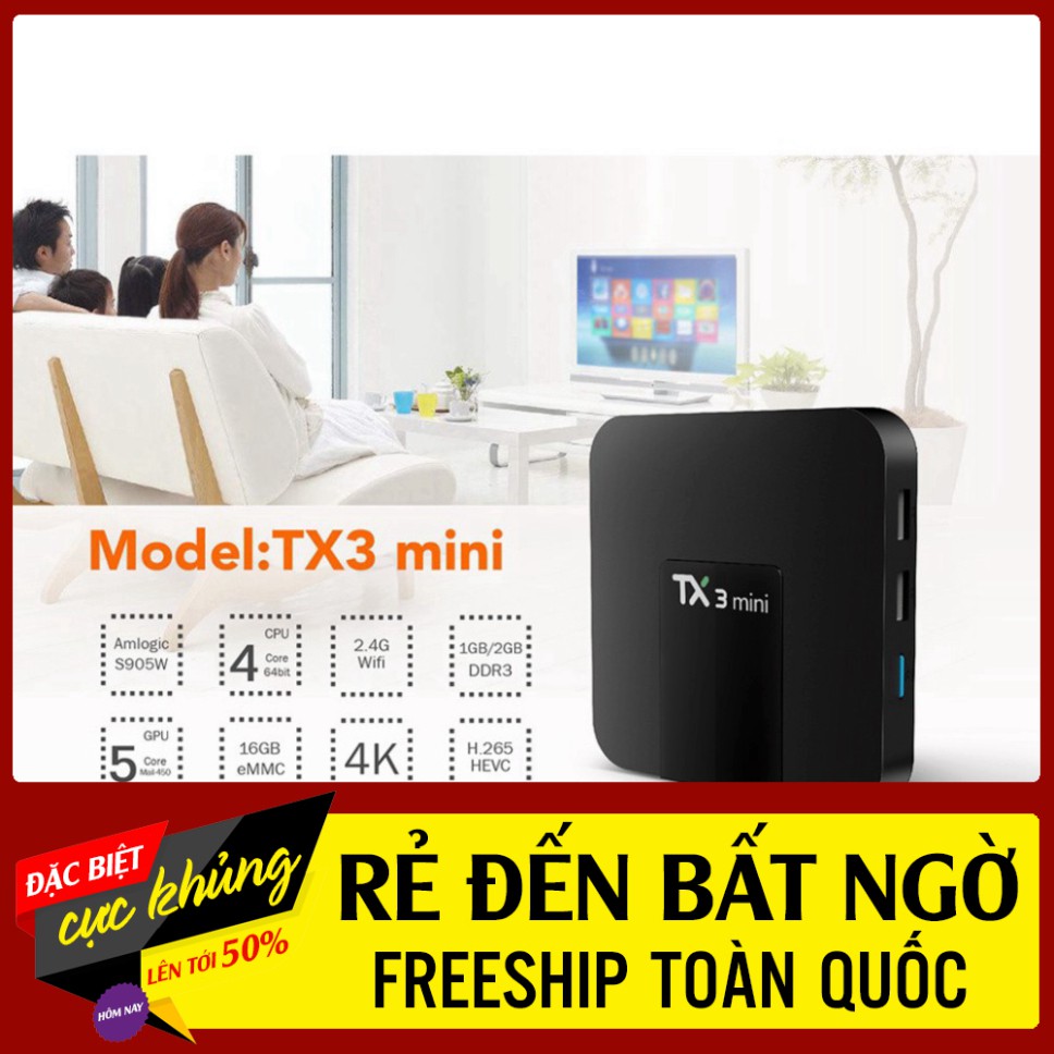 RẺ ĐÉN BẤT NGỜ Android Tivi Box TX3 mini - 2G Ram và 16G bộ nhớ, Bluetooth, AndroidTV 9 - Phiên bản 2021 RẺ ĐÉN BẤT NGỜ