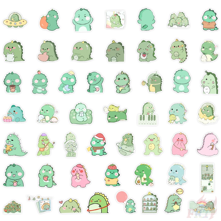 50 Cái / Bộ ☆ Sticker Dán Trang Trí Hình Khủng Long Ngộ Nghĩnh 01 ☆ Sticker Dán Tường Chống Thấm Nước Họa Tiết Graffiti Hợp Thời Trang