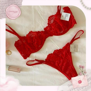 Cornpink House ♥️ Izzy Girl | Đồ lót nữ ren cao cấp | Áo ngực có gọng màu đỏ gợi cảm | Quần lót lọt khe quyến rũ