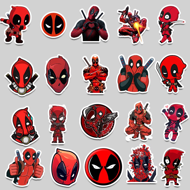 Bộ 35 miếng dán trang trí hình siêu anh hùng Deadpool độc đáo