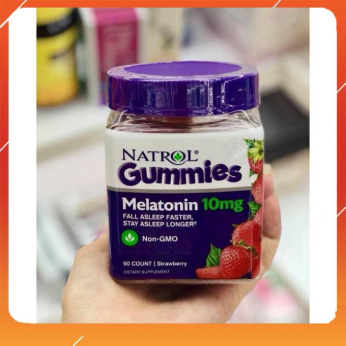 CỦ XẢ CỦ XẢ Kẹo Hỗ trợ giấc ngủ  Natrol Melatonin Gummies ,vị Dâu tây, 10mg CỦ XẢ CỦ XẢ