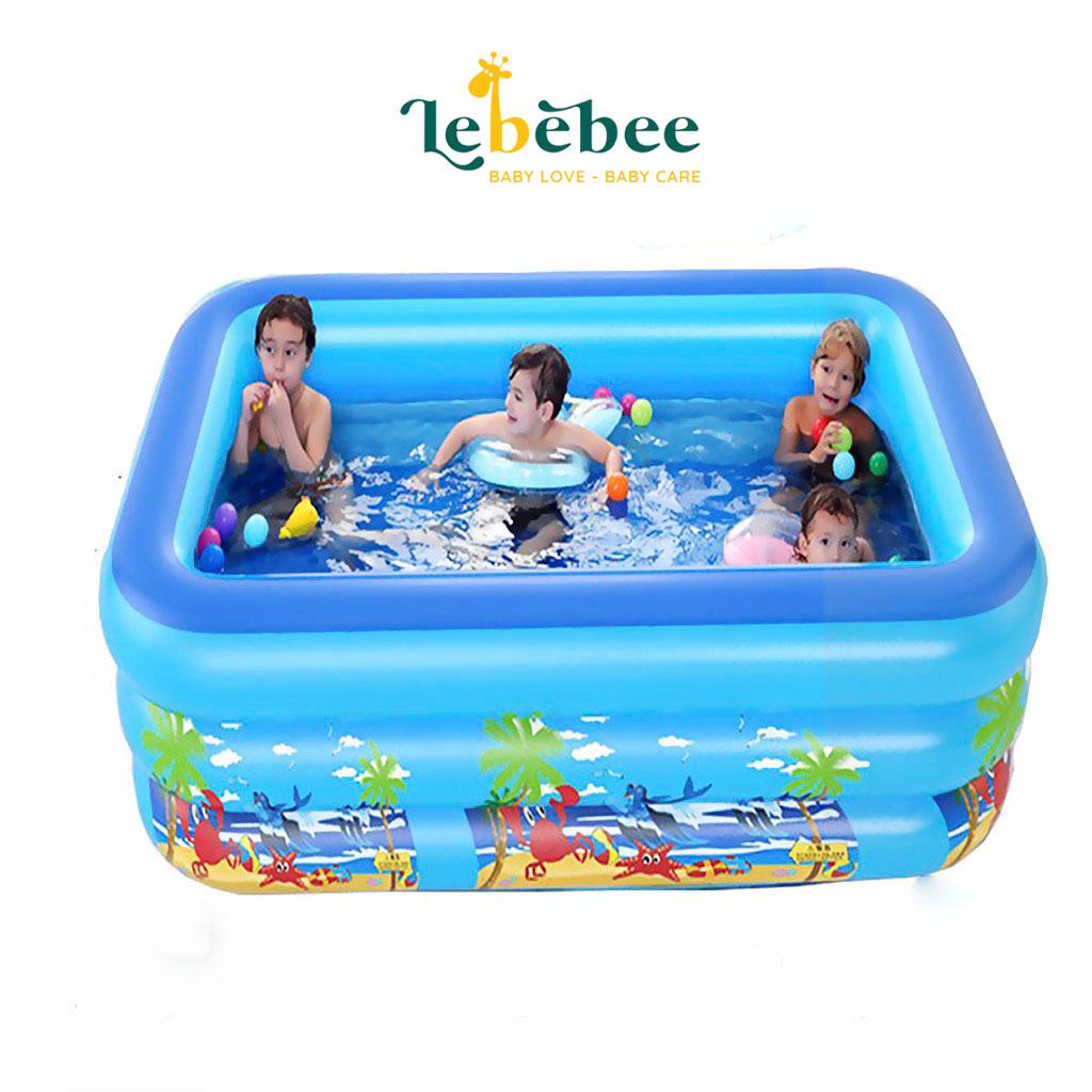 Bể bơi, phao bơi BBL hình chữ nhật 3 tầng cao cấp cho bé – Lebebee