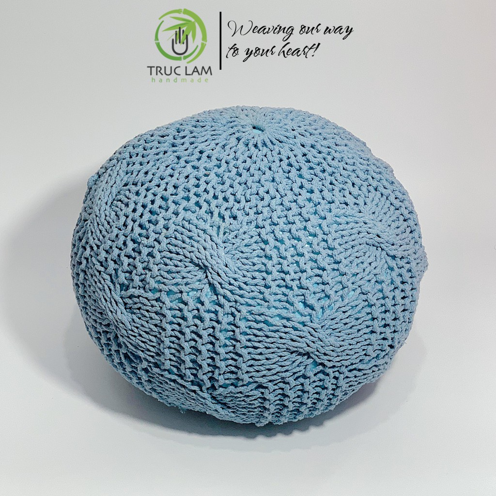 Đệm Lười Nhồi Hạt Xốp Vỏ Đan Len Móc Thủ Công (A) – Trúc Lâm Handmade