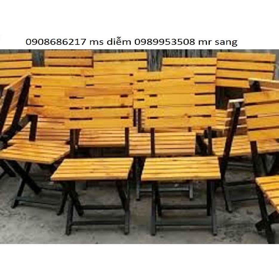bàn ghế gỗ chân sắt giá rẻ