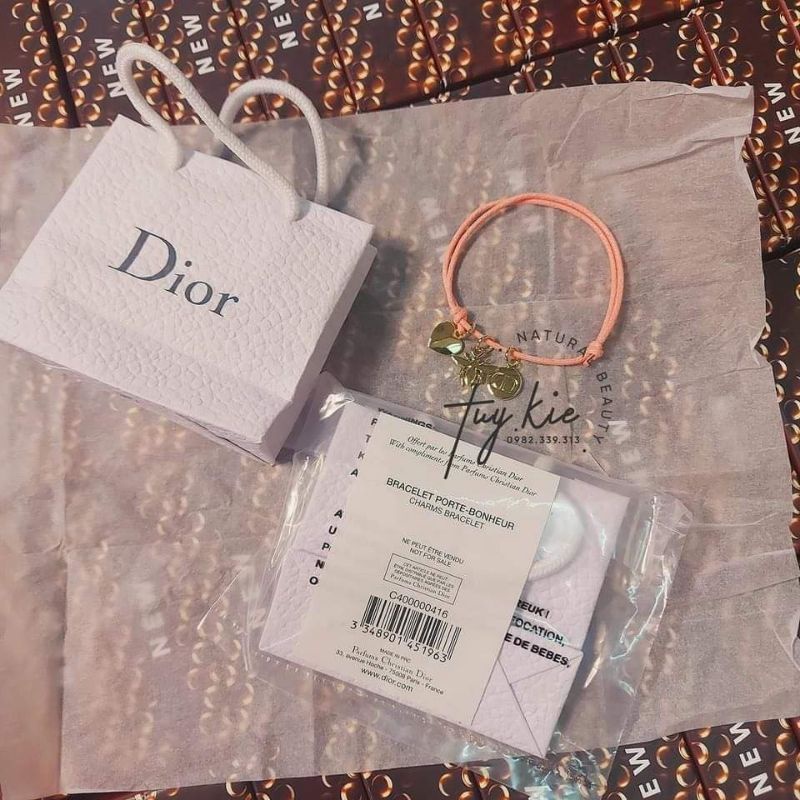 Vòng Tay DI0R Pink Three Iconic Charms Bracelet