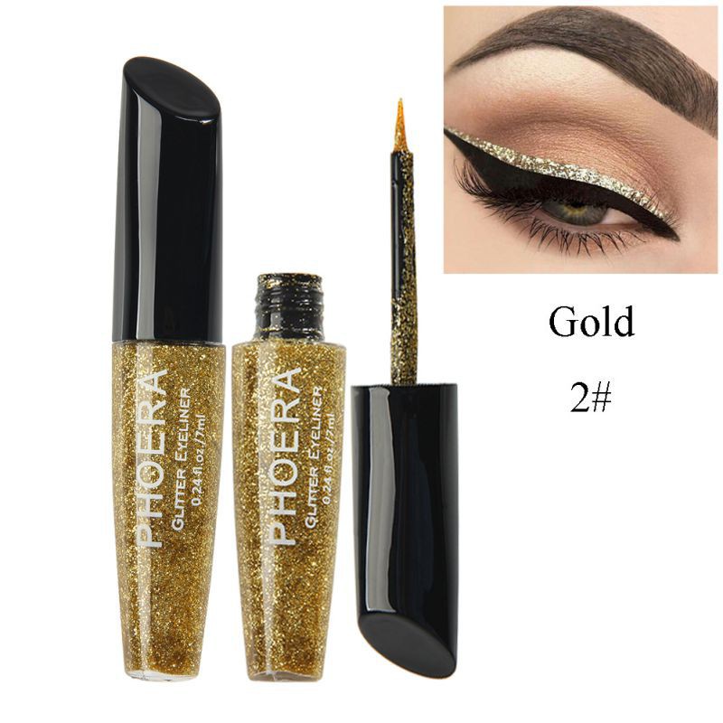 PHOERA Charm Makeup Eyeshadow Waterproof Glitter Lasting Liquid Glossy Eyeliner